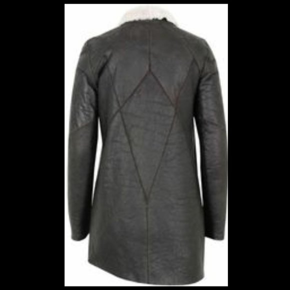 Helmut Lang Weathered Shearling Leather Jacket